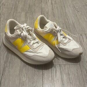 New Balance Cream and Yellow Athletic Shoes